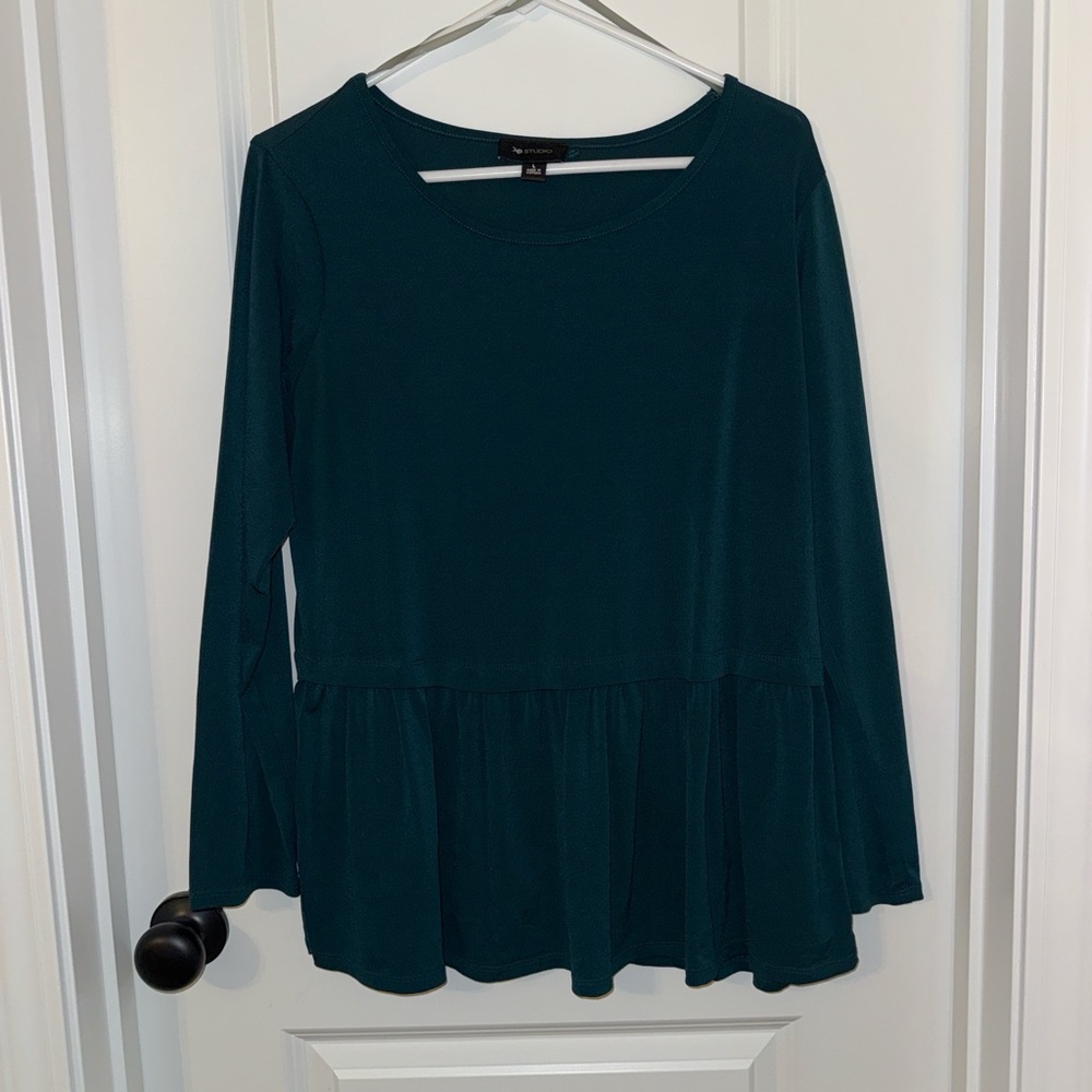 AB Studio Deep Teal Flowy Blouse